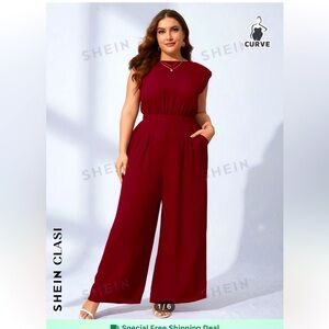Jumpsuit, burgundy, size 20